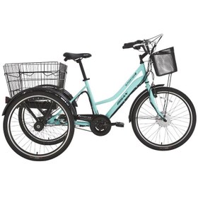 Resim Bisan E-Porter Elektrikli 24" 44 cm Cargo Bisiklet Turkuaz-Siyah 