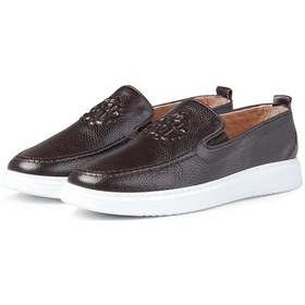 Resim Stamped Hakiki Deri Erkek Günlük Ayakkabı, Loafer Ayakkabı, Hafif Ayakkabı, Yazlık Ayakkabı 