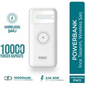 Resim tammarket Basic Pw11 10.000mah Wireless Şarj Çift Çıkışlı Led Göstergeli Powerbank 