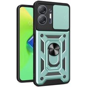 Resim İnfinix Hot 30 5g Kılıf Pars Lens Yüzüklü Silikon - Yeşil Çok Renkli 