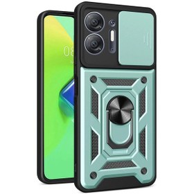 Resim İnfinix Hot 30 5g Kılıf Pars Lens Yüzüklü Silikon - Yeşil Çok Renkli 