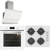 Resim Silverline Beyaz Cam Ankastre Set BO6502W01 - CS5349W01 - 3420 