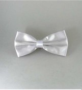 Resim Beyaz Düz Renk Saten Papyon - SP-04 Beyaz 