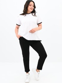 Resim Kadın Büyük Beden Sırt Detaylı Eşofman Takımı 3804-23 - 5XL / Siyah 
