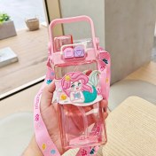 Resim Qqtabc Karikatür Plastik Bardak Sevimli Ikili Içme Kupa Çocuk Pipetli Kur (Yurt Dışından) 