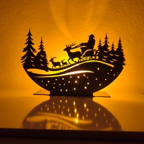 Resim Noel Baba Kızaklı Yolculuk Mumluk Standı 