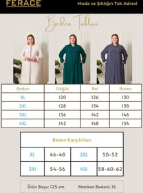 Resim Kadin Buyuk Beden Tesettur Mevsimlik Giy Çık Kap - Taş / XL 