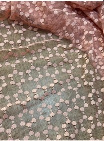 Resim Yavruağzı Renl Tül Çiçakli Güpür Kumaş 150x100 Cm Renkli 