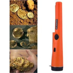 Resim Metal Bulucu-Dedektörü 360° Hassas Tarama LED El Fener Taşınabilir Kılıflı Profesyonel + Pil Hediye 