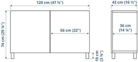 Resim Dolap kombinasyonu, beyaz-kahverengi, 120x42x74 cm, STUDSVIKEN, KABBARP 
