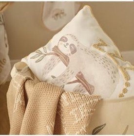 Resim BELLA MAISON Sloth Hayvan Baskılı%70 Pamuk%30 Polyester Oyuncak Sepeti, Çok Renkli, 36x40 cm 