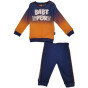 Resim Erkek Bebek Alt Üst Takım Turuncu Lacivert Pamuklu 34 Turuncu - Lacivert 
