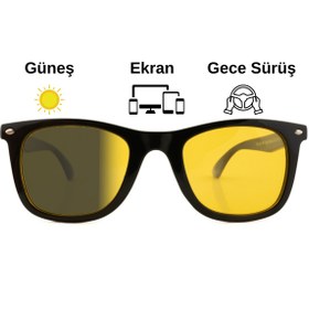 Resim Focus On Antifar Fotokromik 3in1 Gözlük | Gece Sürüş | Ekran | Güneş | TS006 