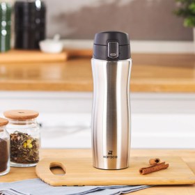 Resim Karaca Jüpiter Güvenlik Kilitli Sızdırmaz Kapaklı Paslanmaz Çelik Termos 395 ml Inox 