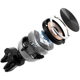 Resim Gw03 Izgara Klipsli Ayaklı Soğutmalı 15w Kablosuz Şarjlı Magsafe Araç İçi Telefon Tutucu Siyah 