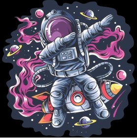 Resim Reysa Tasarım Astronot 10x10 cm Renkli Sticker 