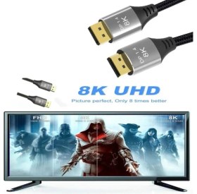 Resim Leonpro 2 Metre 8k UHD Displayport Kablo 1.4V Displayport Kablo 