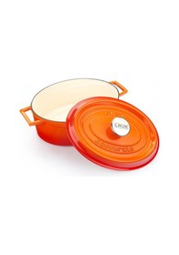 Resim Lava Döküm Oval Tencere Ölçü 23x29cm. Edition Serisi - Turuncu Turuncu 