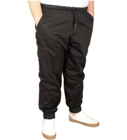 Resim Mode Xl Büyük Beden Erkek Keten Kargo Jogger Valencia 21911 Siyah 001 