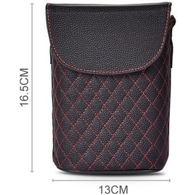 Resim Wondernest Araba Arka Koltuk Kancalı Çöp Kovası Saklama Kutusu Siyah 