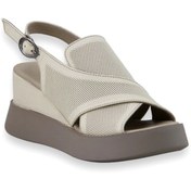 Resim Albini 10242 Hakiki Deri Kadın Sandalet - Bej Bej 