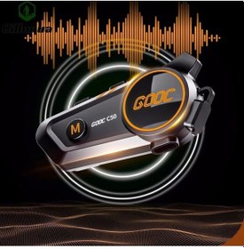 Resim C50 Motosiklet İntercom Kask Kulaklık 1500 Mah Rgb Işıklı Bluetooth Kulaklık Ip67 