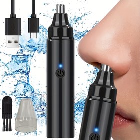 Resim Erkekler için Şarj Edilebilir Kulak ve Burun Kılı Makinesi - Kadınlar için USB Elektrikli Ağrısız Kaş ve Yüz Tüyü Kesici, Babalar Günü Hediyesi 