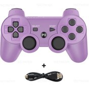 Resim Mor Destek Bluetooth Kablosuz Gamepad Playstation 3 Joystick Denetleyicisi Için Ps3 Controle Aksesuarları Usb Pc Oyun Denetleyicisi 
