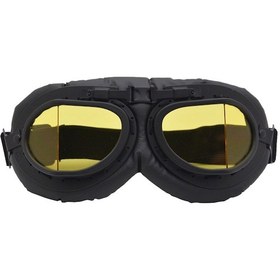 Resim Gajeena Klasik Motosiklet Gözlüğü, Outdoor Aktivite İçin Darbeye Dayanıklı, Toz Ve Rüzgar Engeli, Sarı Renk 