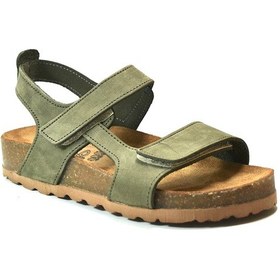 Resim Onlo Ayakkabı 303 Hakiki Deri Haki Ortopedik Erkek Çocuk Sandalet Haki 