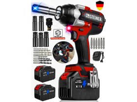 Resim Steiner K 21 V Çelik Şanzuman 1600 Nm Akülü Somun Bijon Sökme Takma Sikma Makinesi Matkap Vidalama Kömürsüz 