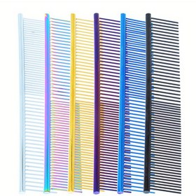 Resim Köpek Tüyü Temizleme Tarak, Paslanmaz Çelik Çok Renkli Evcil Hayvan Bakım Taraması, Gevşek Düğümlü Tüyleri Nazikçe Temizler, Köpekler ve Kediler İçin Temizlik ve Güzellik Tarak 