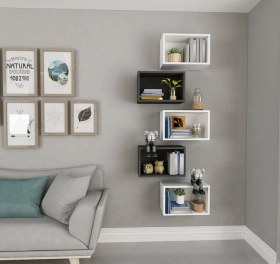 Resim Kitaplık Yeni Raf 5 Li Antrasit Beyaz 