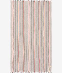 Resim Çizgili Keten Peştemal Mercan, Taşıma Çantalı - Mercan / 90x190 