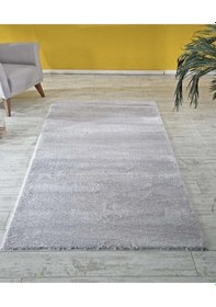 Resim Raschel Carpet Kesme Yolluk Kaymaz Taban Yumuşak Peluş Halı Açık Gri Açık Gri 