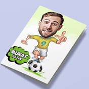 Resim İyi Futbolcu Karikatürlü Tebrik Kartı 