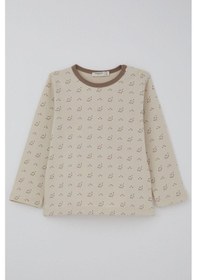Resim Breeze Erkek Bebek Pijama Takımı Desenli Beli Lastikli 9 Ay-3 Yaş, Bej Bej 