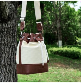 Resim Cwatcun D100 Tuval Pu Su Geçirmez Paket İpli Lens Çantası Crossbody Kamera Çantası, Boyut: 20 X 11 X 26cm Bej Diğer 