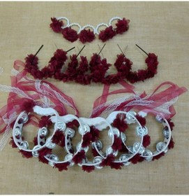 Resim Hobigram Kına Gecesi Seti Taç Bileklik Tef Bordo – Özel Tasarım, Aksesuar, Kaliteli Üretim, Göz Alıcı Stil – 