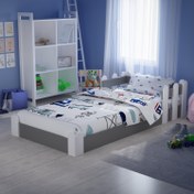 Resim Tulip Life Montessori Karyola Beyaz-Antrasit 90X190 Yatak Uyumlu Oval Kesim Çocuk Yatağı TLP-306 