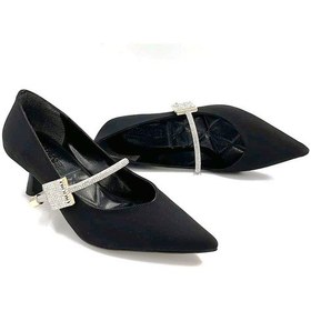 Resim Beyaz Park Moda Suna Taş Biye Detaylı İnce Alçak Topuklu Günlük Kadın Ayakkabı Siyah Siyah 