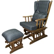 Resim vavonni kapitone sandık Ceviz Cila Sallanan Koltuk Dinlenme Koltuğu Sl 08 Kumaş 