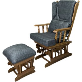 Resim vavonni kapitone sandık Ceviz Cila Sallanan Koltuk Dinlenme Koltuğu Sl 08 Kumaş 