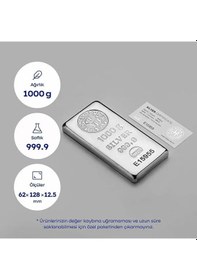 Resim Nadir 1000 Gram 1 Kg Külçe Gümüş 