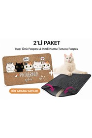 Resim SoGood Concept Kedi Çetesi Kapı Önü Paspası Ve Kedi Tuvalet Önü Paspası SET (İkili olarak satılmaktadır.) 