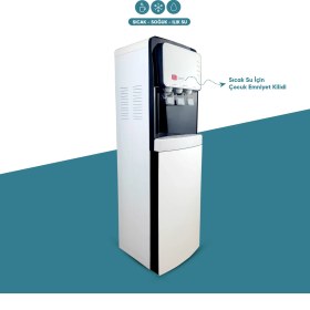 Resim İdeal Mağaza Sıcak Soğuk Ilık 3 Musluklu Tam Boy Arıtmalı Su Sebili - Siyah Beyaz Renk -Ideal Mağaza 