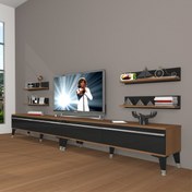 Resim Eko 360R Mdf Silver Tv Ünitesi Tv Sehpası - Ceviz - Siyah 