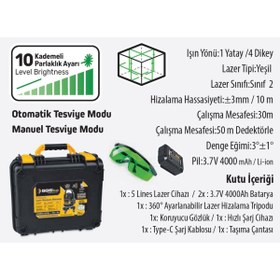 Resim İBTAŞ SGS5428 Lazer Hizalama Distomat Şakül 5 Yeşil Çizgi 