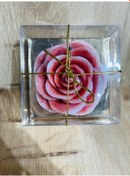 Resim Açılmış Gül Mum Büyük - Kırmızı Kirmızı 