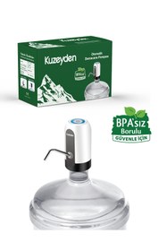 Resim KUZEYDEN BPA'sız Şarjlı Damacana Pompası Beyaz | BPA'sız Boru | 10L - 15L - 19L | 1200 mAh | Beyaz 